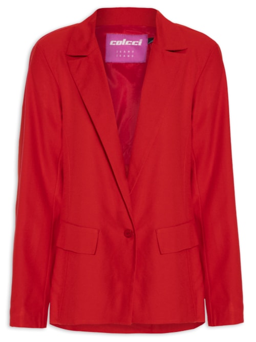 Blazer Feminino Recorte - Vermelho
