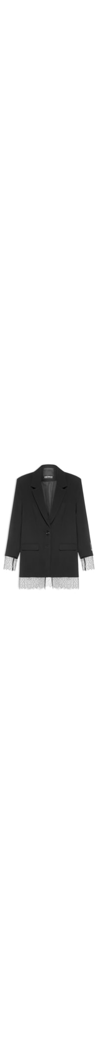 Blazer Feminino Regular Com Renda - Preto