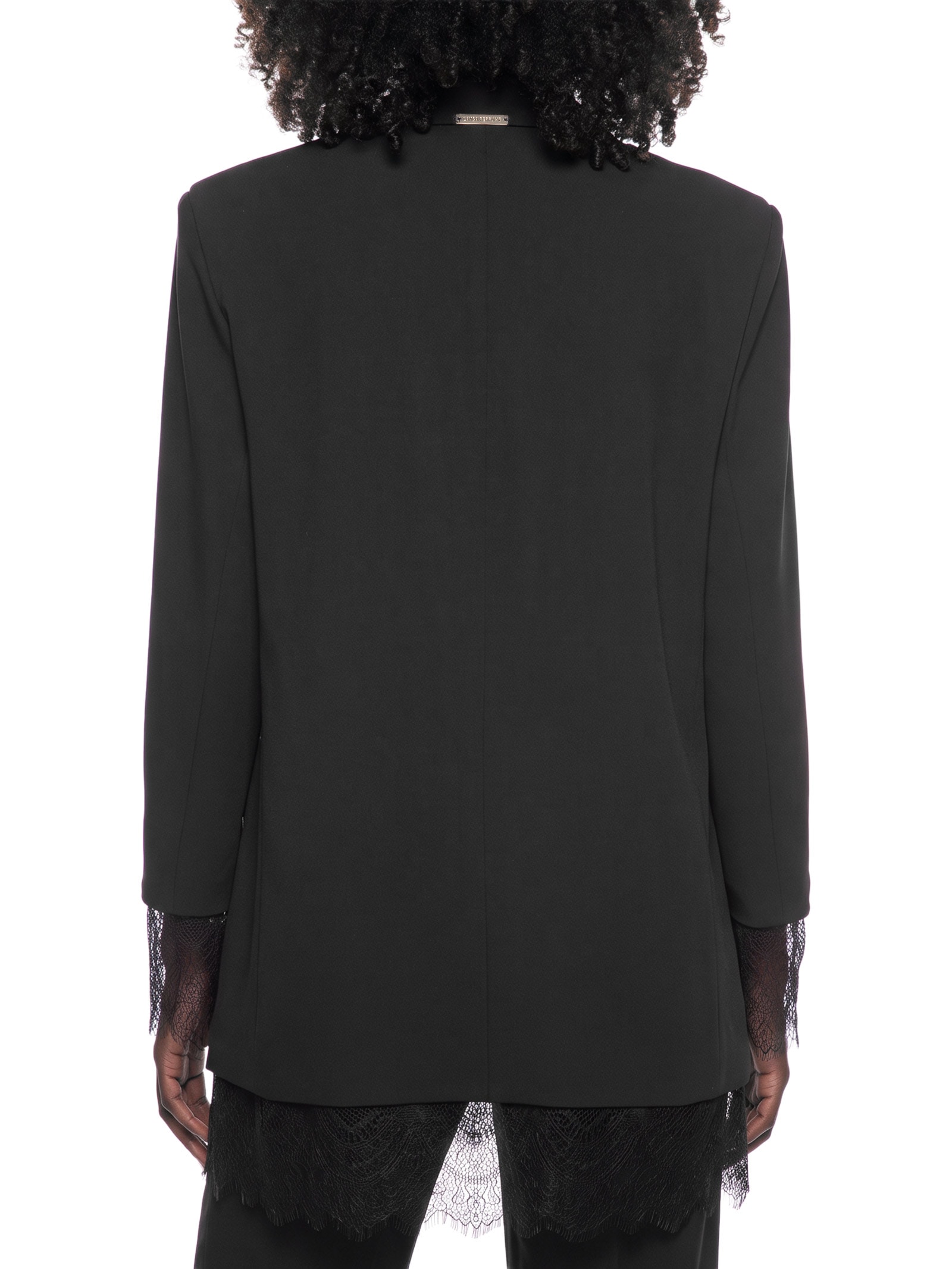 Blazer Feminino Regular Com Renda Preto Lança Perfume