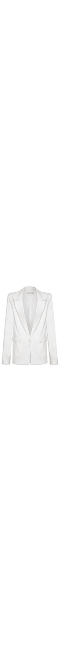 Blazer Feminino Reto E Alongado Em Linho Misto - Off White