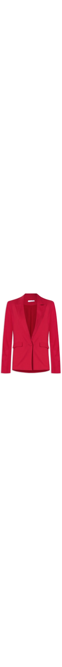Blazer Feminino Reto E Alongado Em Linho Misto - Vermelho