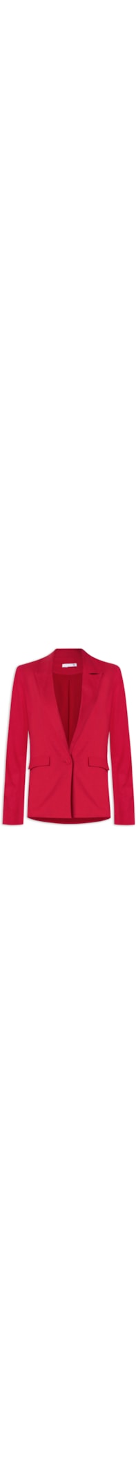 Blazer Feminino Reto E Alongado Em Linho Misto - Vermelho