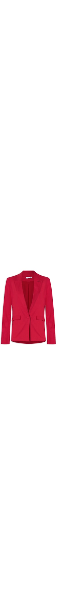 Blazer Feminino Reto E Alongado Em Linho Misto - Vermelho