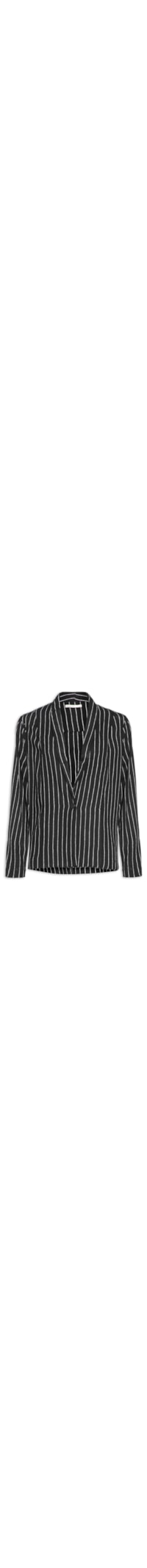 Blazer Feminino Risca De Giz Punho Botões - Preto