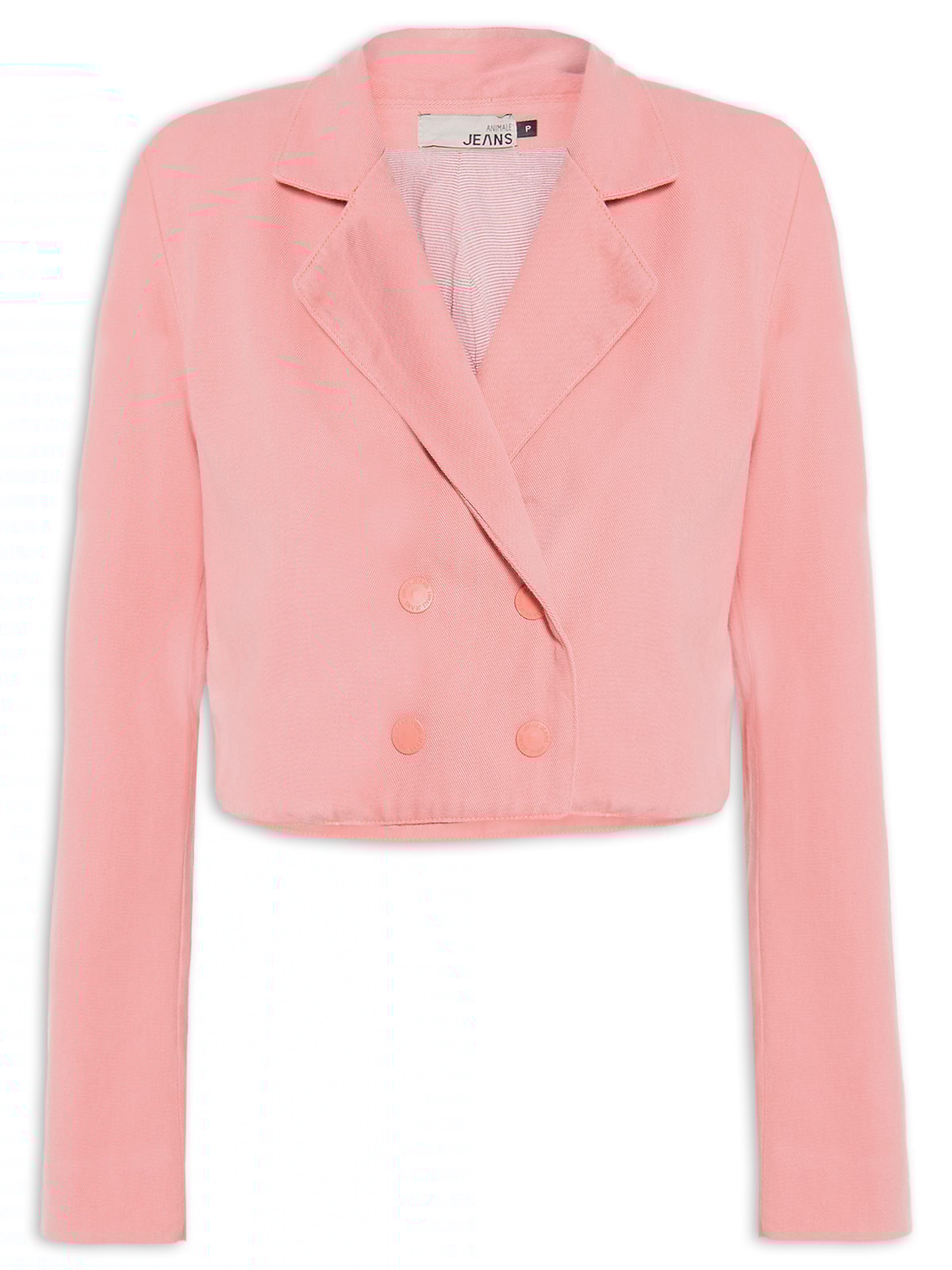 Vista 2 Blazer Feminino Sarja Cropped ROSA ROSA