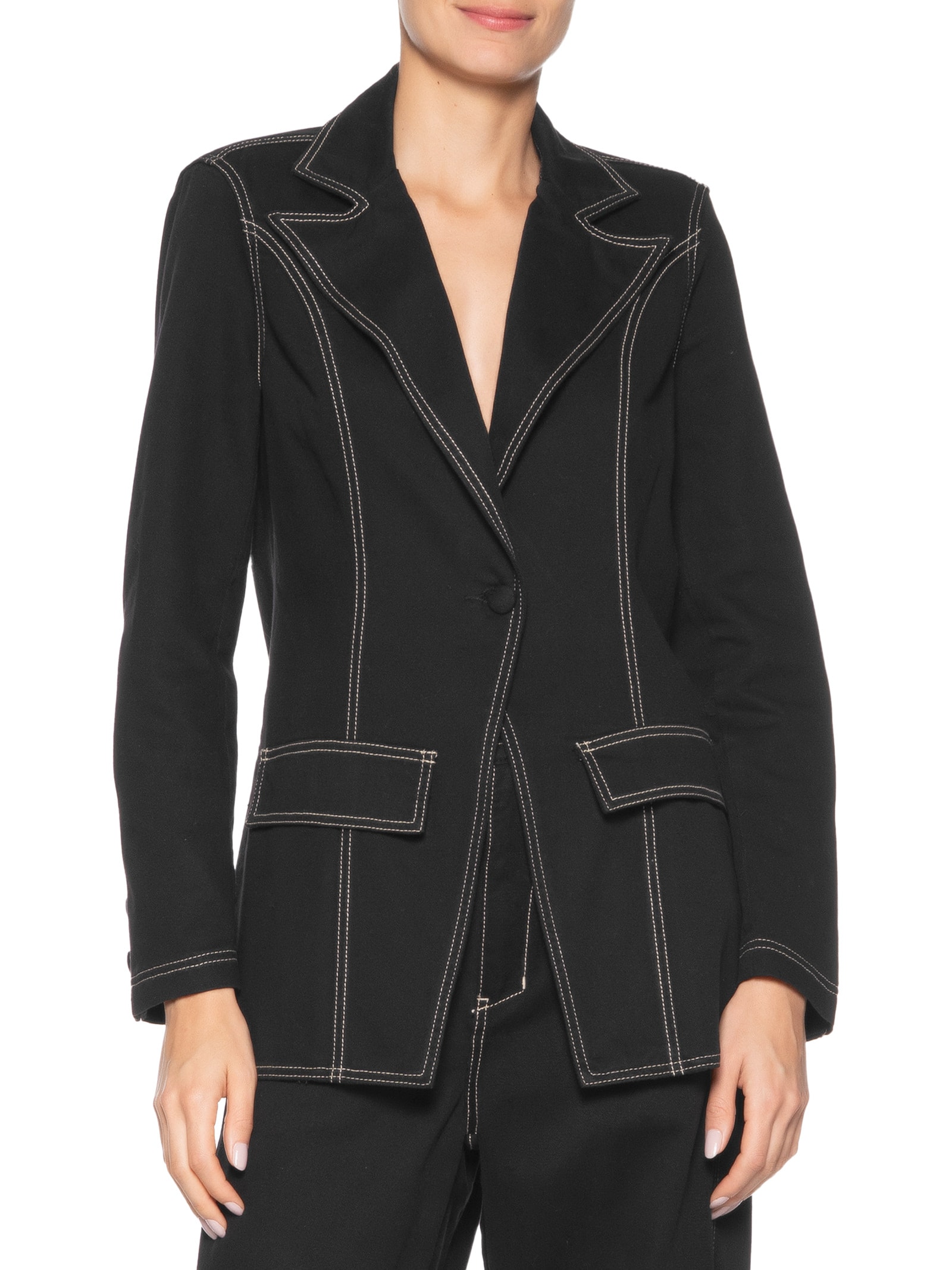 Blazer Feminino Sarja Pespontos - Dress To - Preto