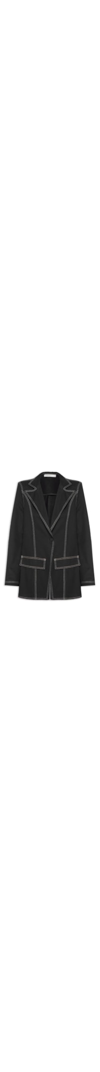 Blazer Feminino Sarja Pespontos - Preto