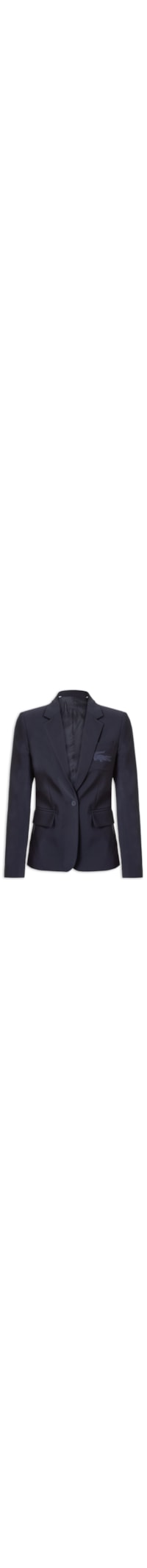 Blazer Feminino Slim Fit De Lã Com Logo Bordado - Azul