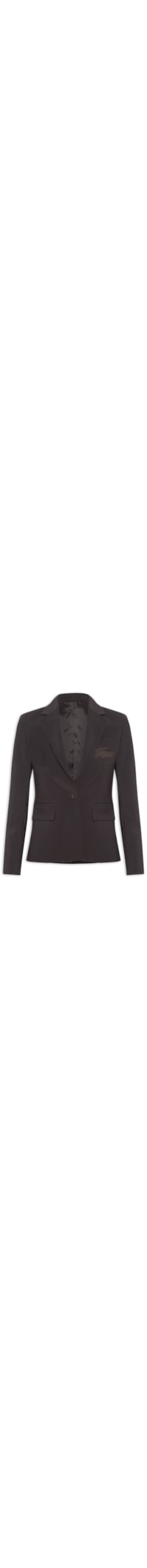 Blazer Feminino Slim Fit De Lã Com Logo Bordado - Marrom