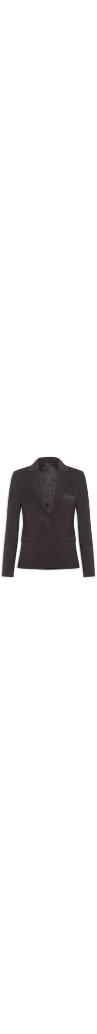 Blazer Feminino Slim Fit De Lã Com Logo Bordado - Marrom