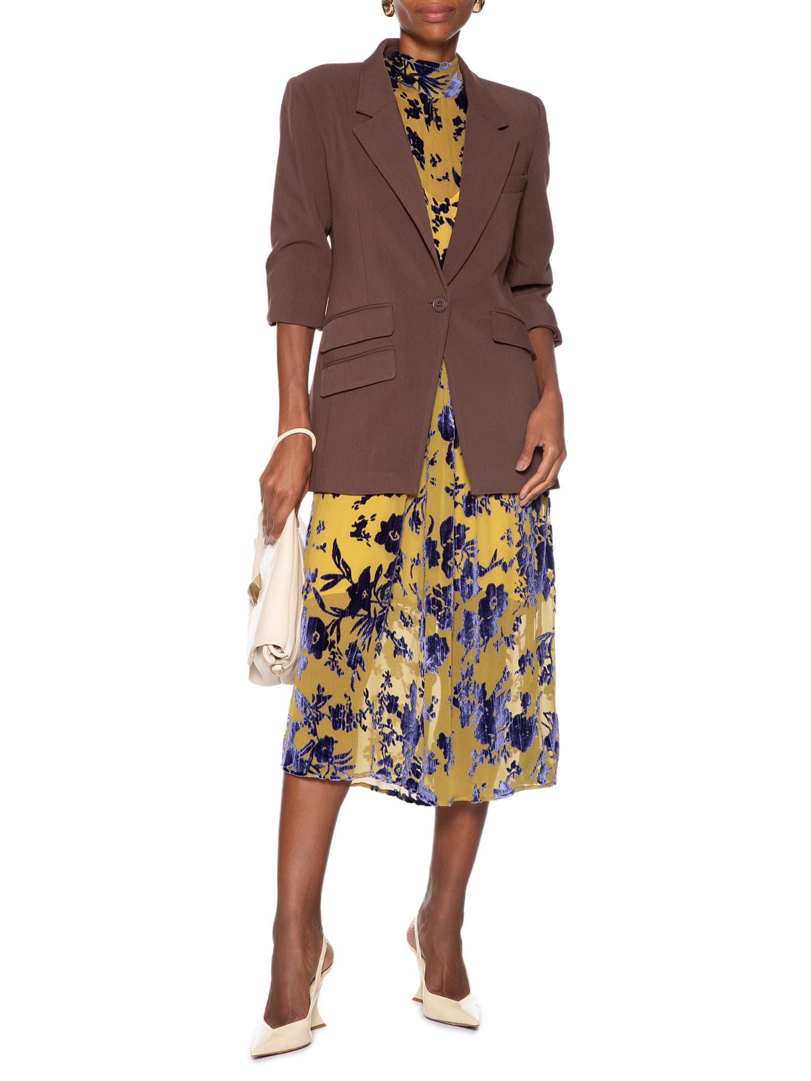 Blazer Feminino Slim Voyage Marrom Animale