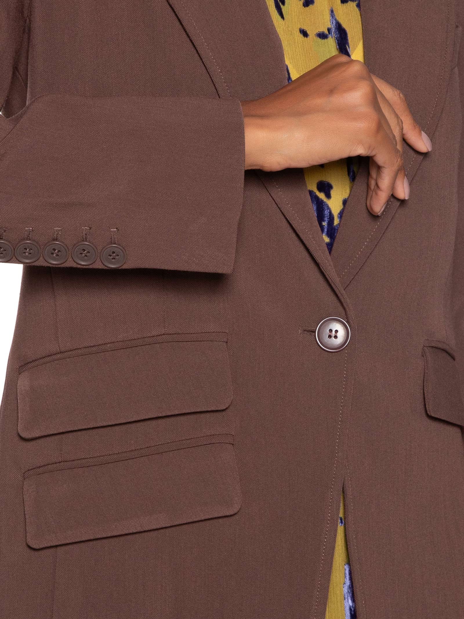 Blazer Feminino Slim Voyage Marrom Animale