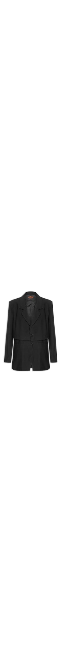 Blazer Feminino Sobreposição - Preto