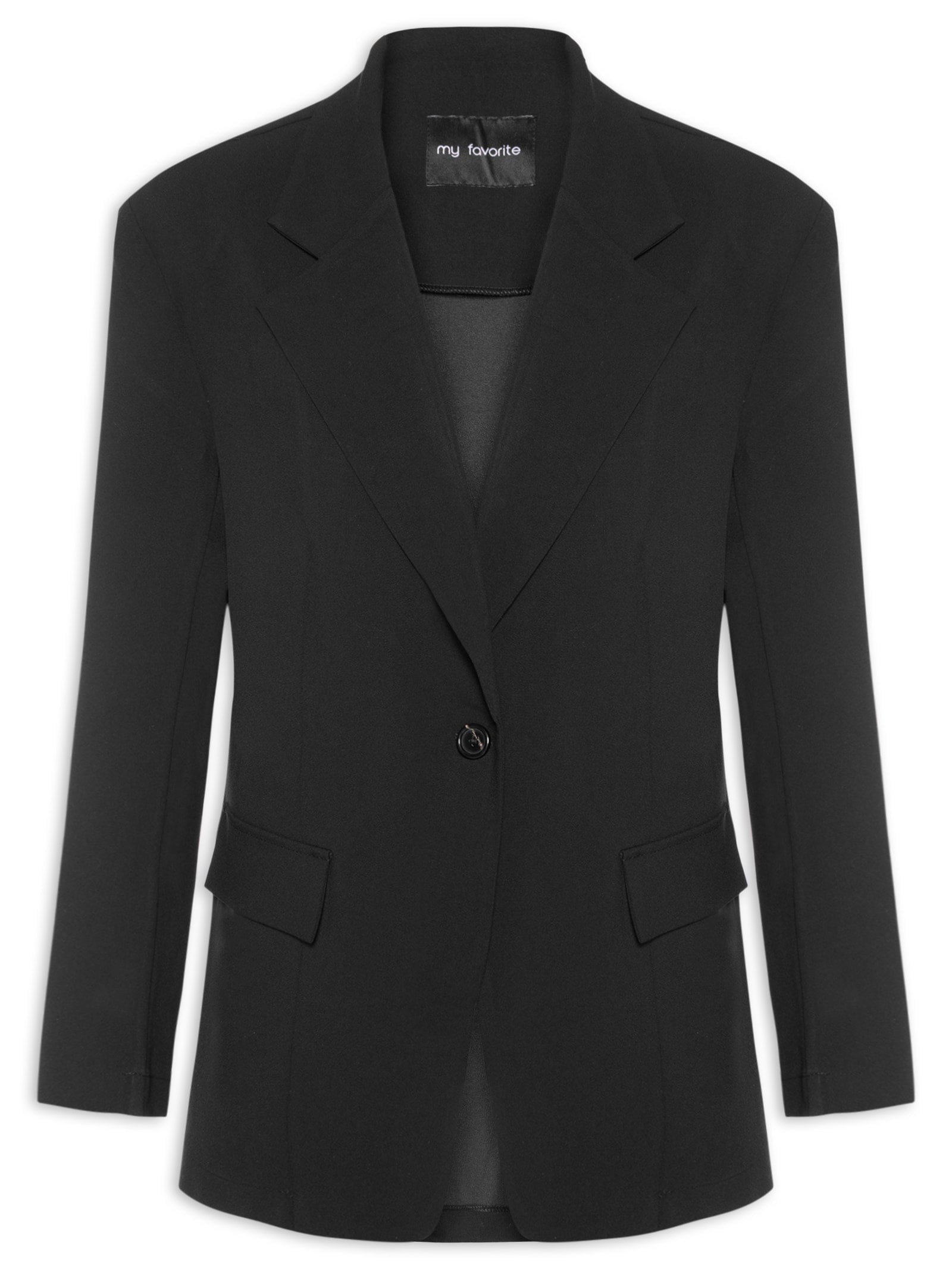 Blazer Feminino Super Oversized Alongado Preto My Favorite