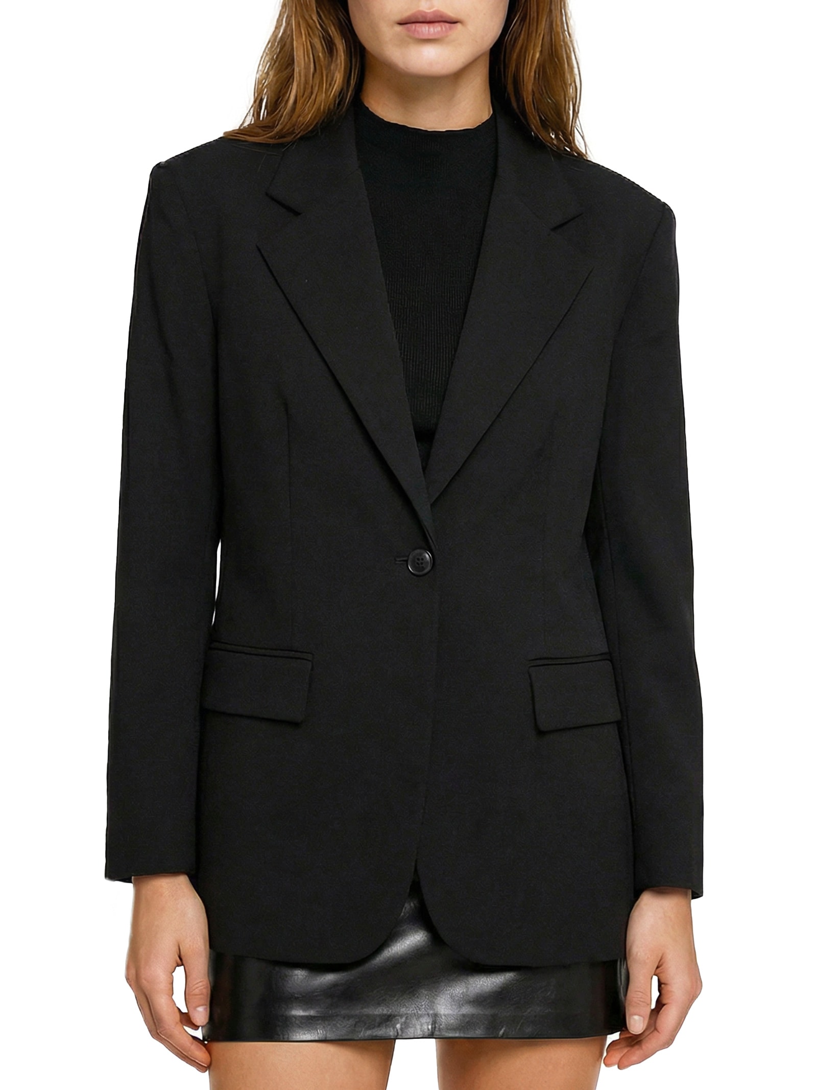 Blazer Feminino Super Oversized Alongado Preto My Favorite