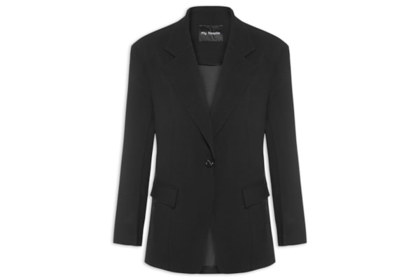 Blazer Feminino Super Oversized Alongado - Preto
