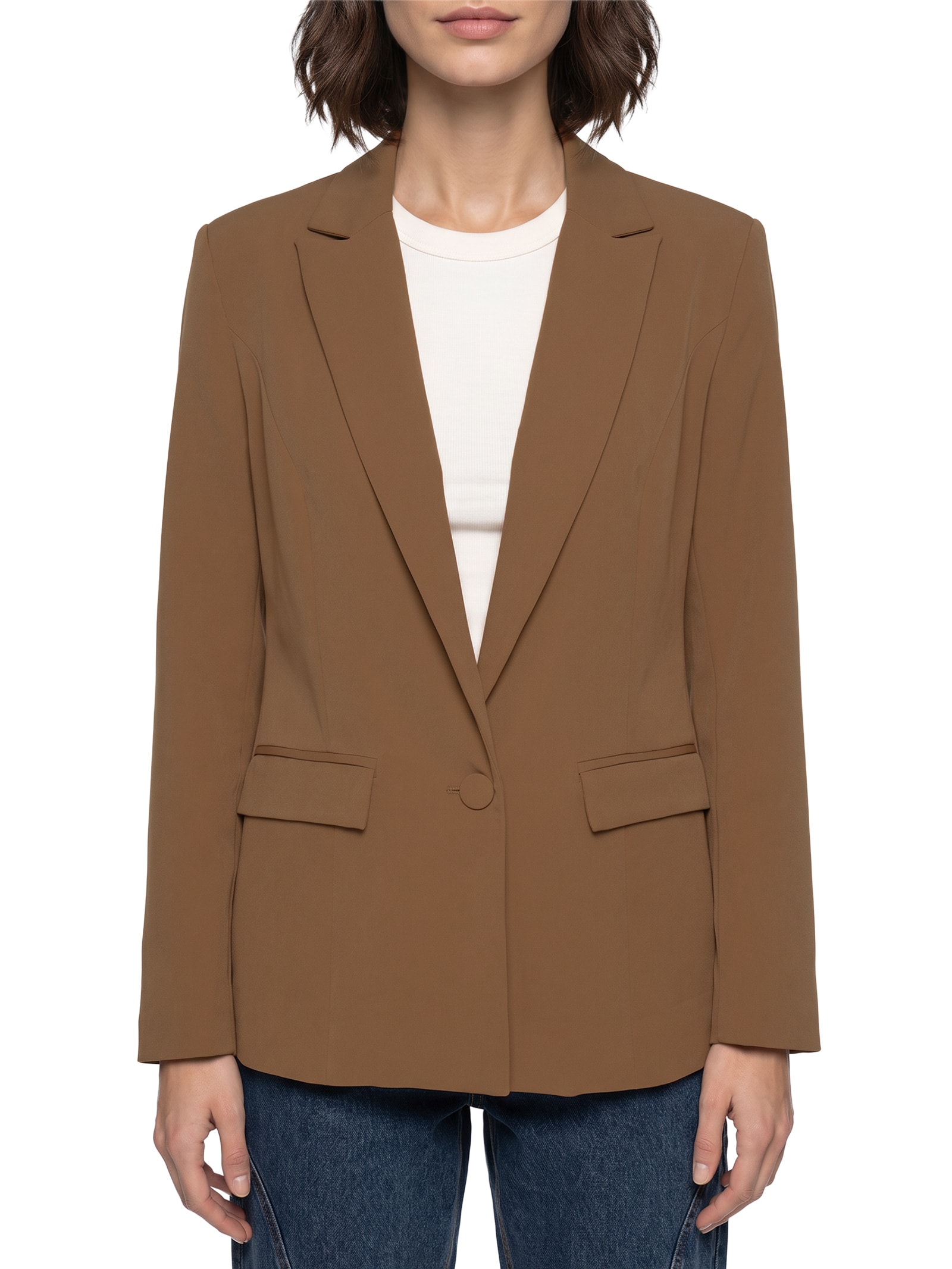 Blazer Feminino Tecido Classic Marrom Lez A Lez