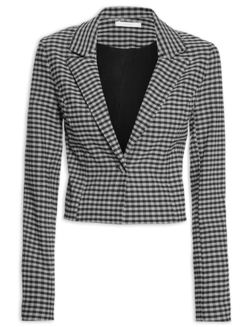 Blazer Feminino Tecido Plano – Preto