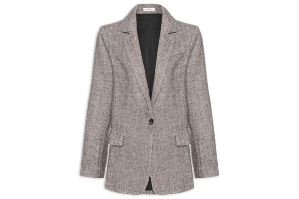 Blazer Feminino Texturizado - Cinza