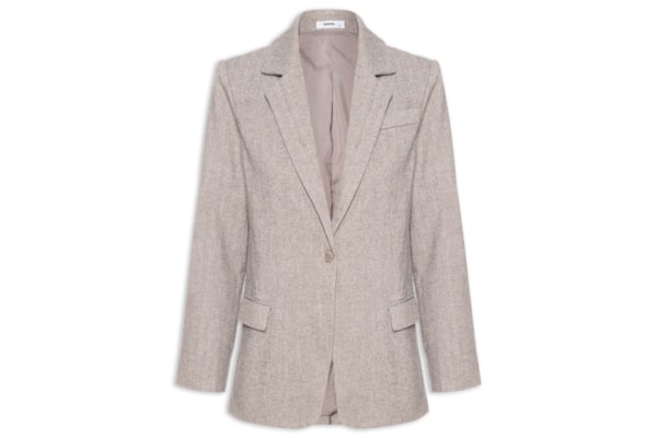 Blazer Feminino Texturizado - Cinza