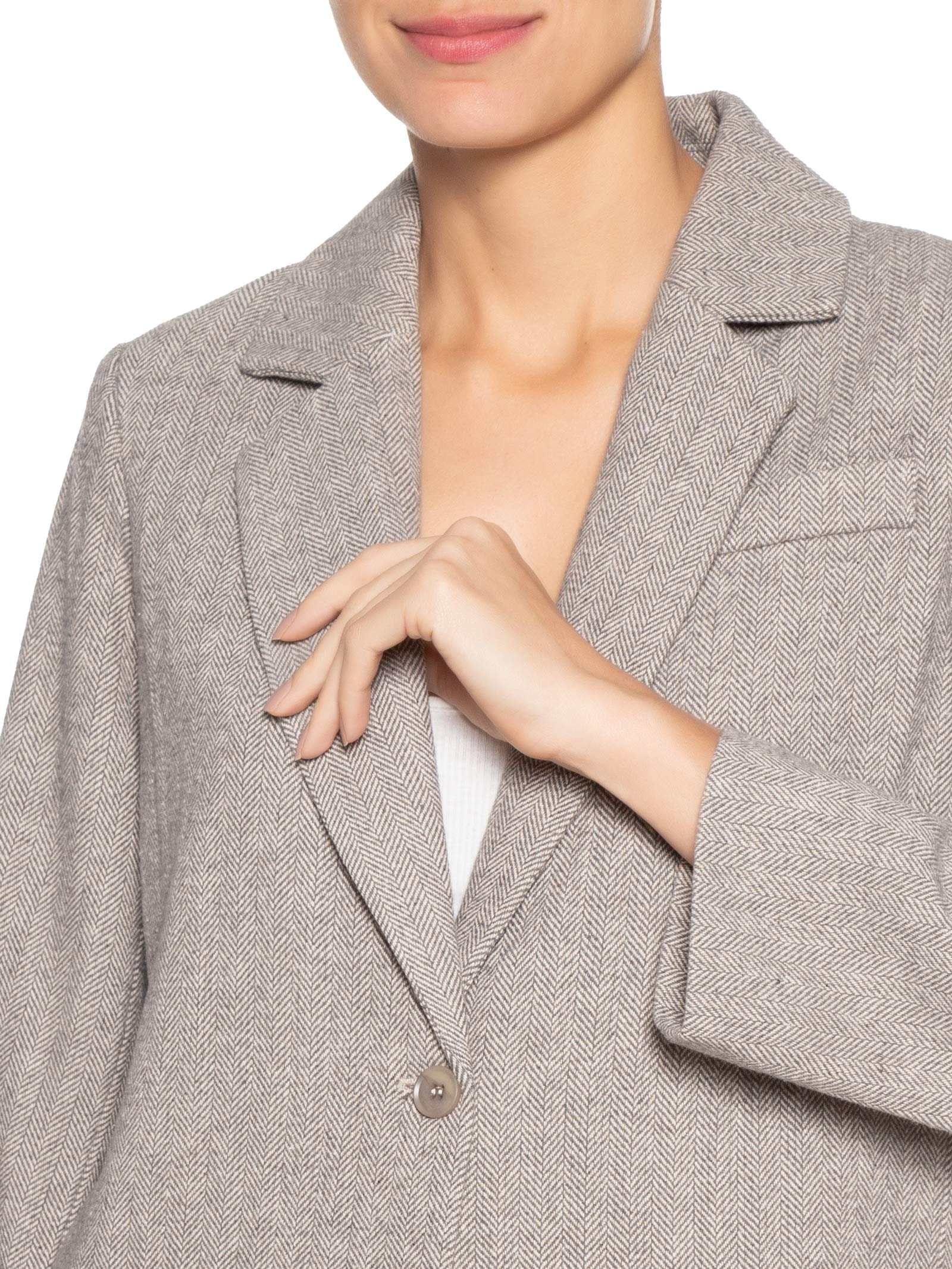 Blazer Feminino Texturizado - Cinza - Basiq