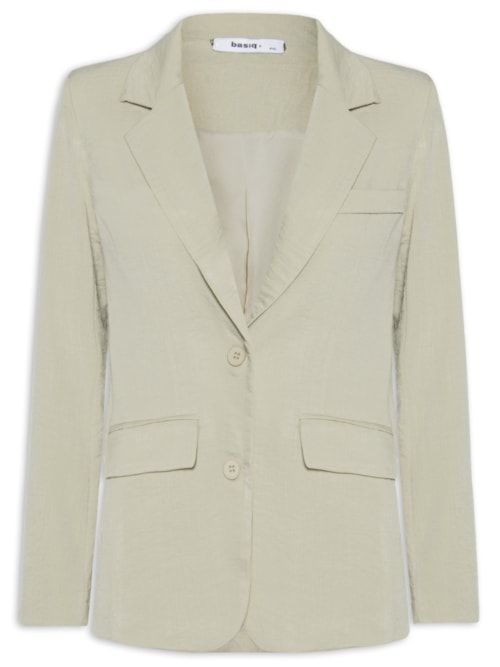 Blazer Feminino Texturizado Com Bolso – Bege