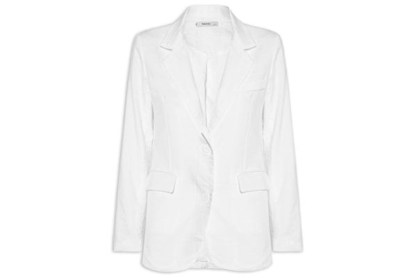 Blazer Feminino Texturizado Com Bolso - Branco