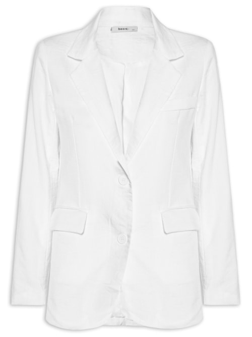 Blazer Feminino Texturizado Com Bolso – Branco