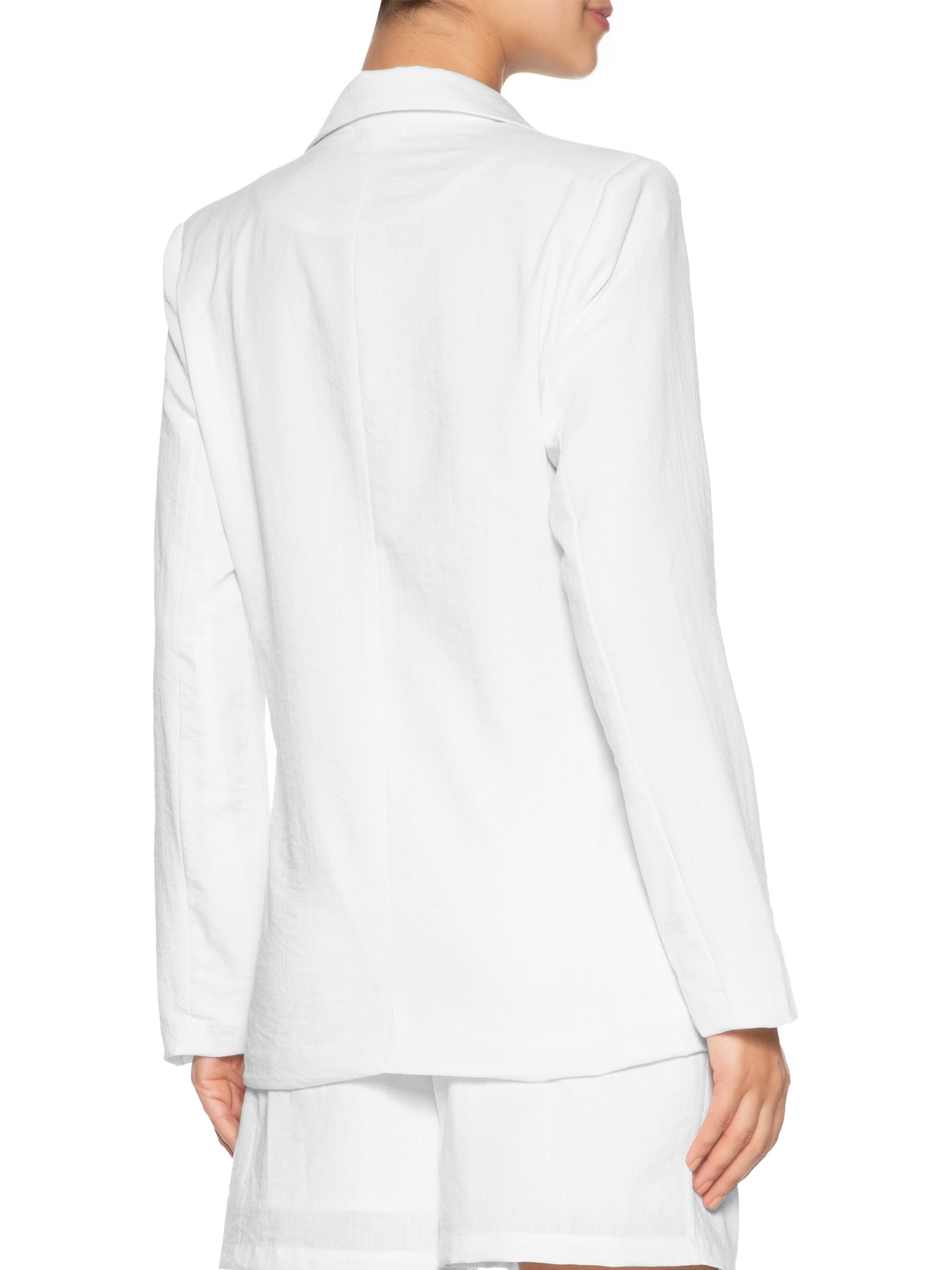 Blazer Feminino Texturizado Com Bolso Branco Basiq