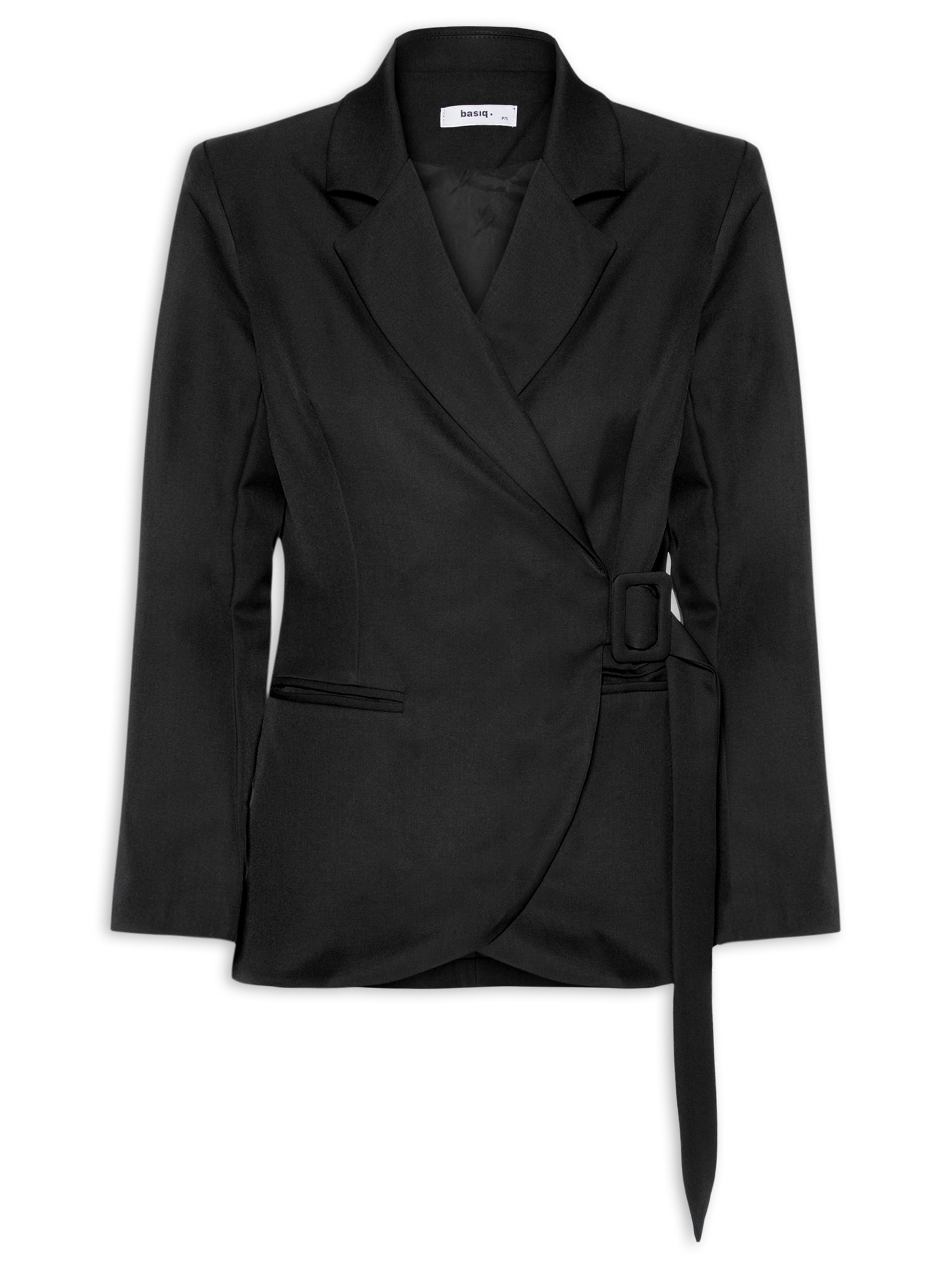 Blazer Feminino Transpassado Preto Basiq