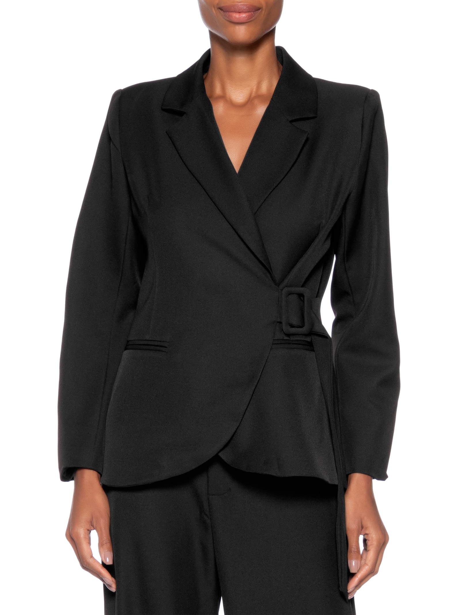 Blazer Feminino Transpassado Preto Basiq
