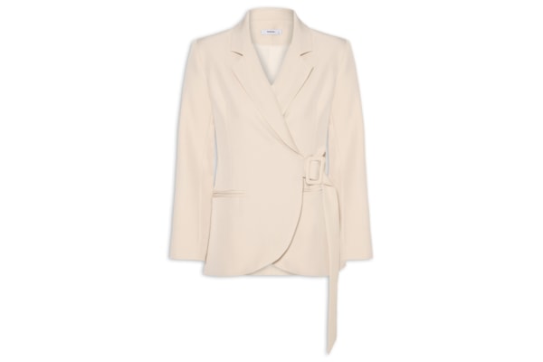 Blazer Feminino Transpassado – Bege
