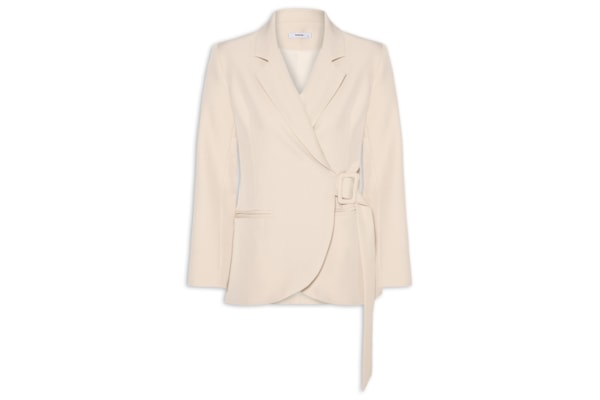 Blazer Feminino Transpassado – Bege