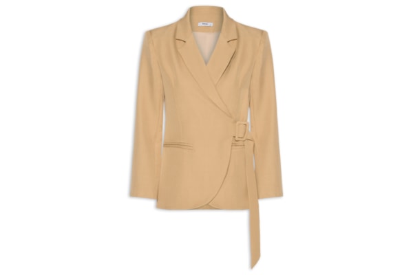 Blazer Feminino Transpassado – Bege