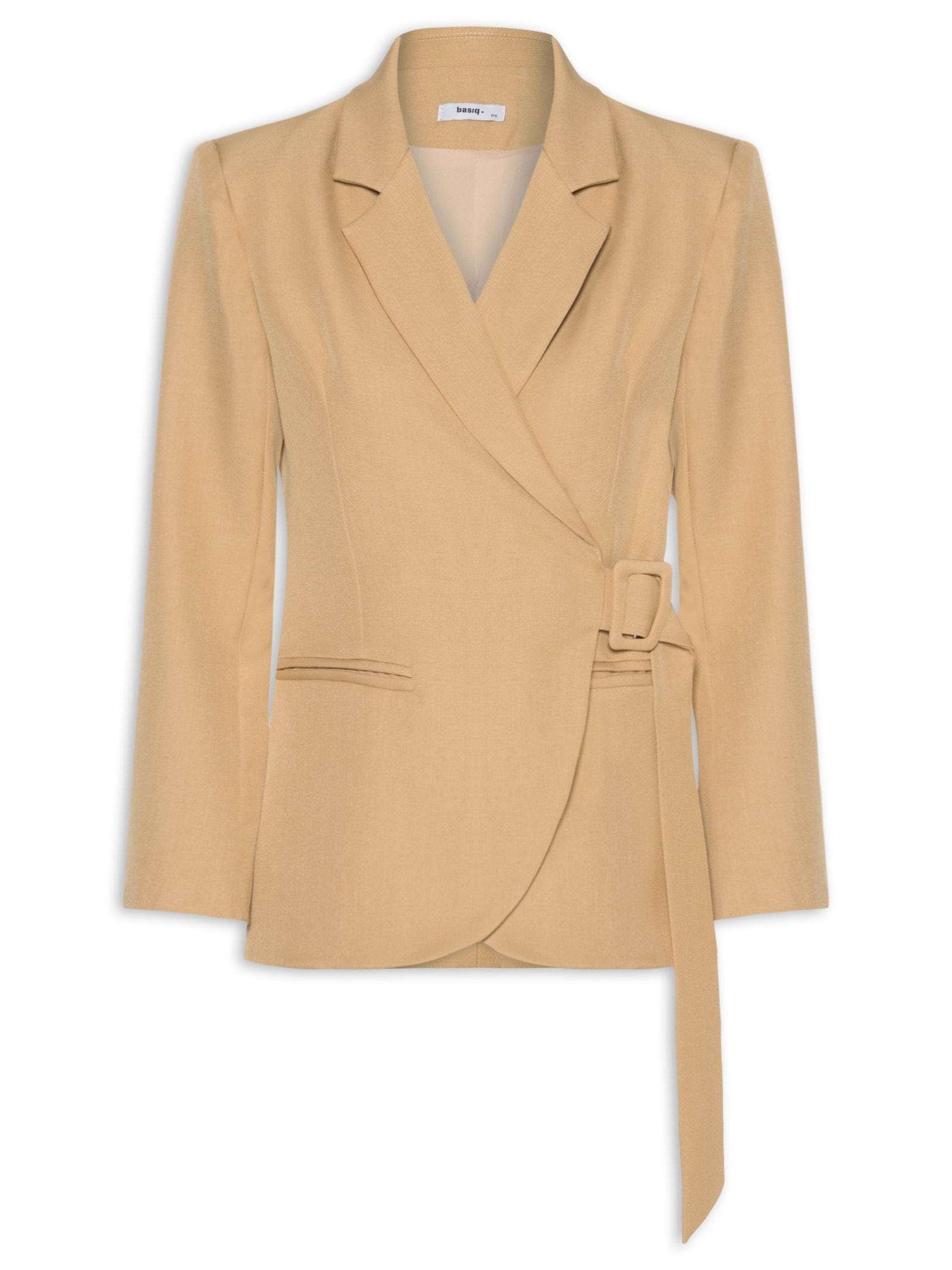 Blazer Feminino Transpassado – Bege Basiq