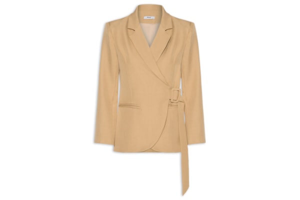 Blazer Feminino Transpassado – Bege