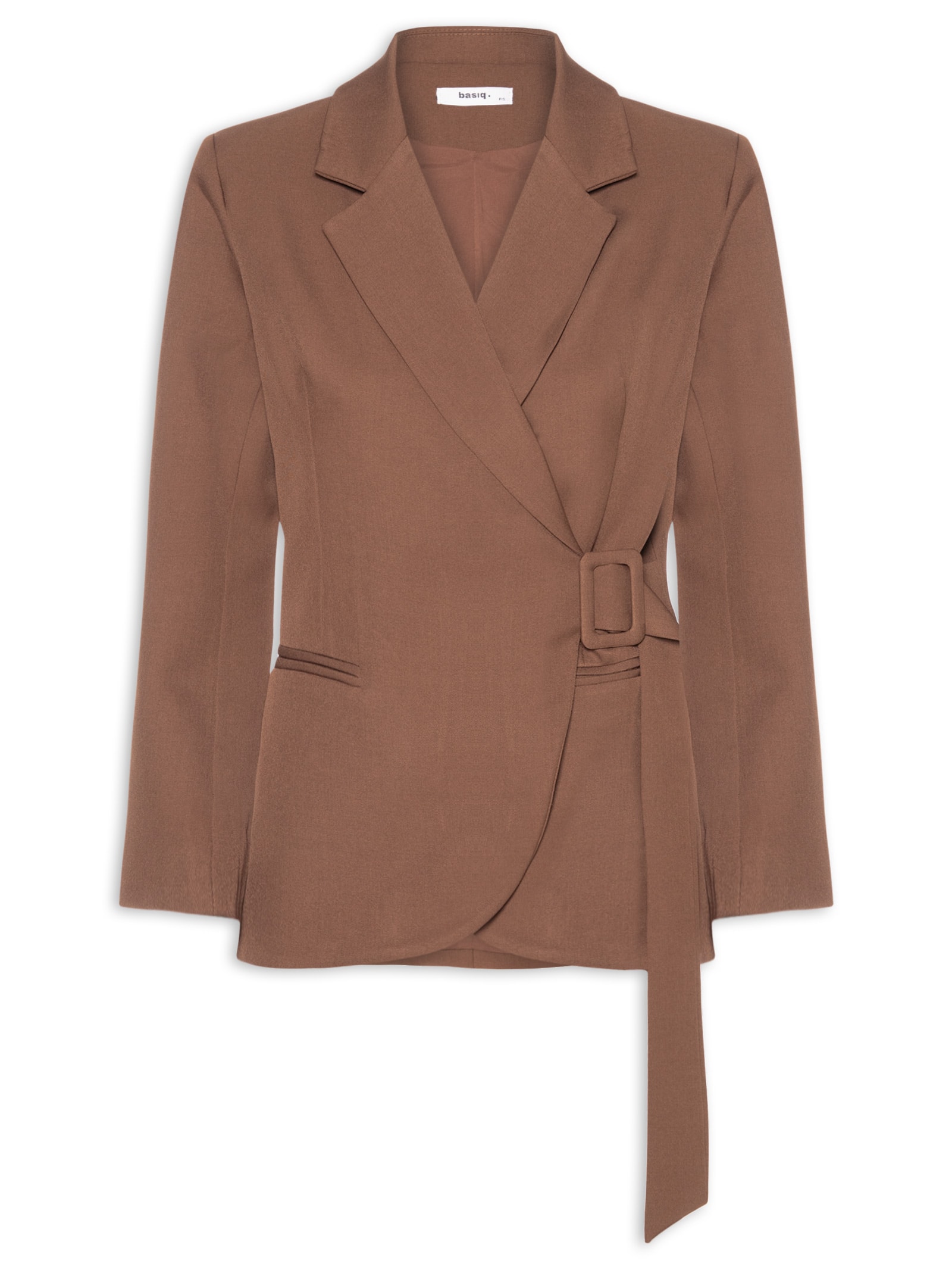 Blazer Feminino Transpassado – Marrom Basiq