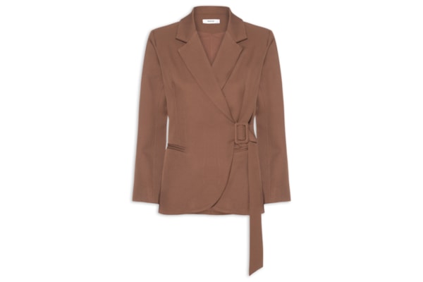 Blazer Feminino Transpassado – Marrom