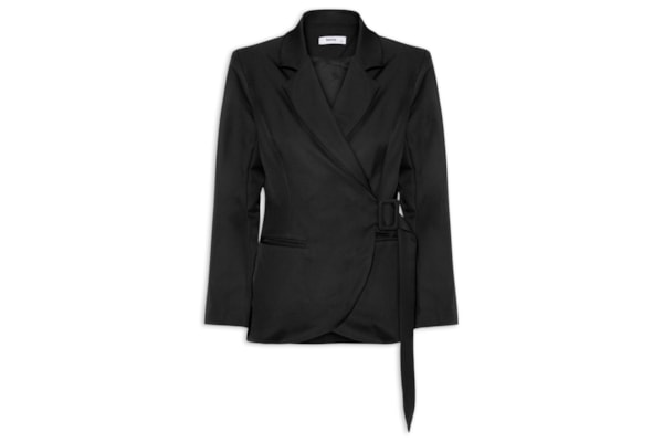 Blazer Feminino Transpassado – Preto
