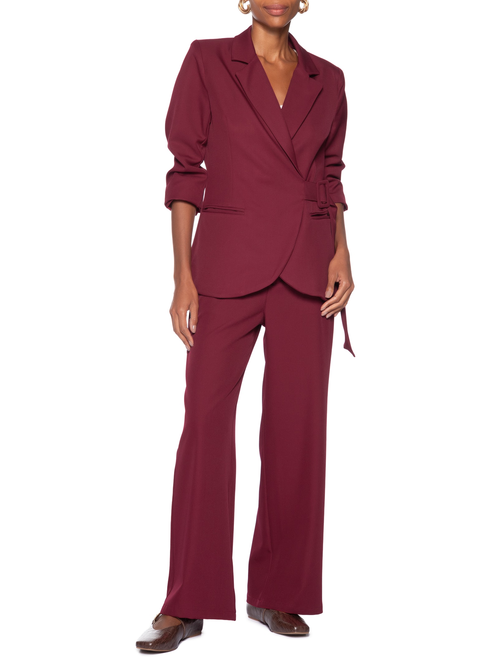Blazer Feminino Transpassado – Vermelho Basiq