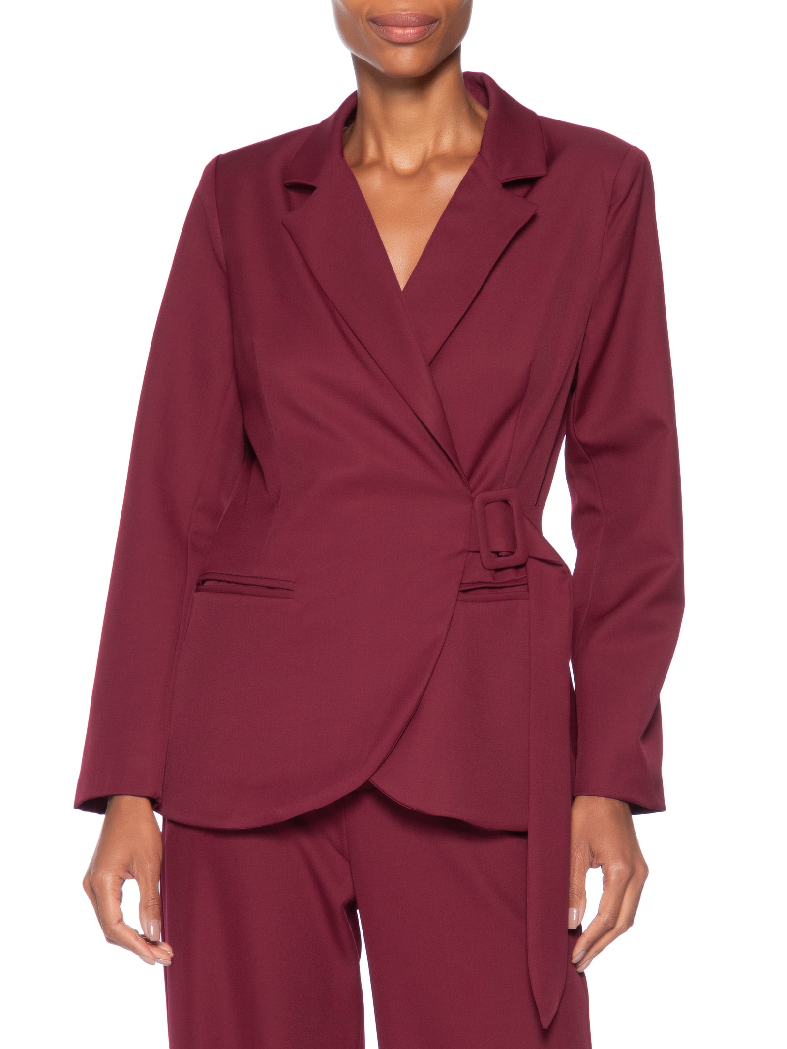 Blazer Feminino Transpassado – Vermelho Basiq