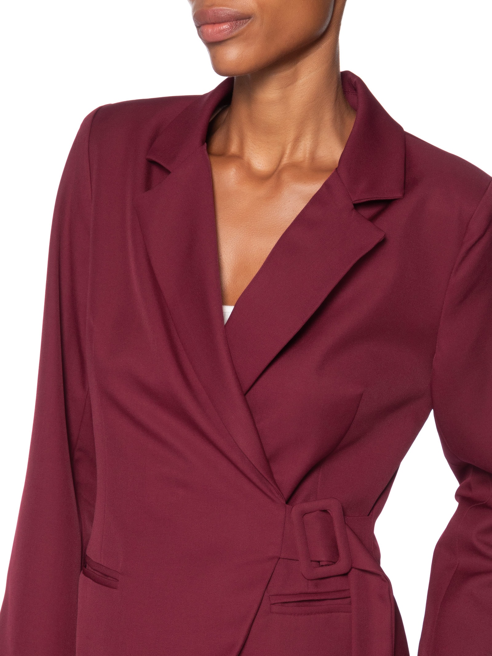 Blazer Feminino Transpassado – Vermelho Basiq