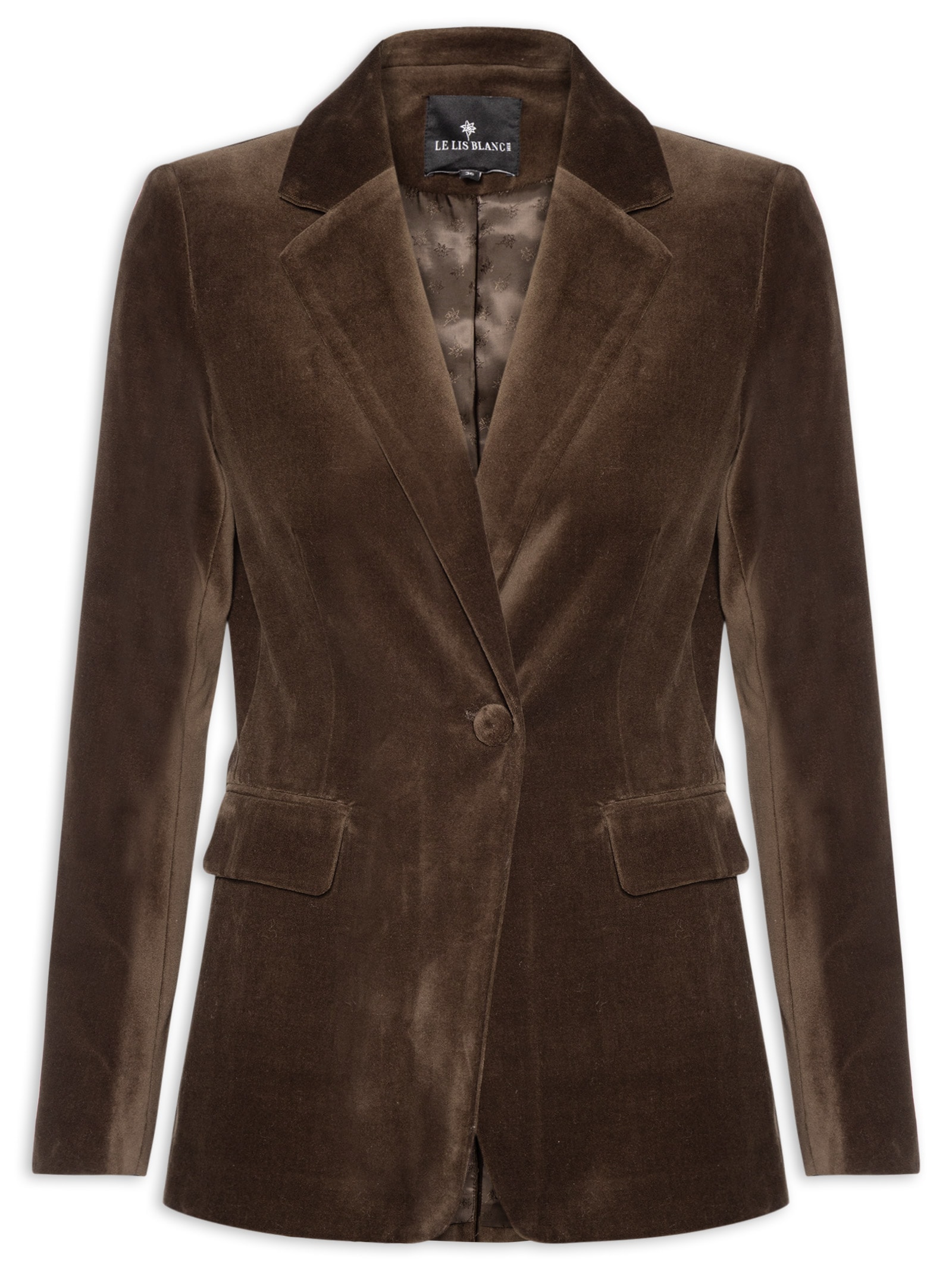 Blazer Feminino Veludo Ester – Marrom Le Lis