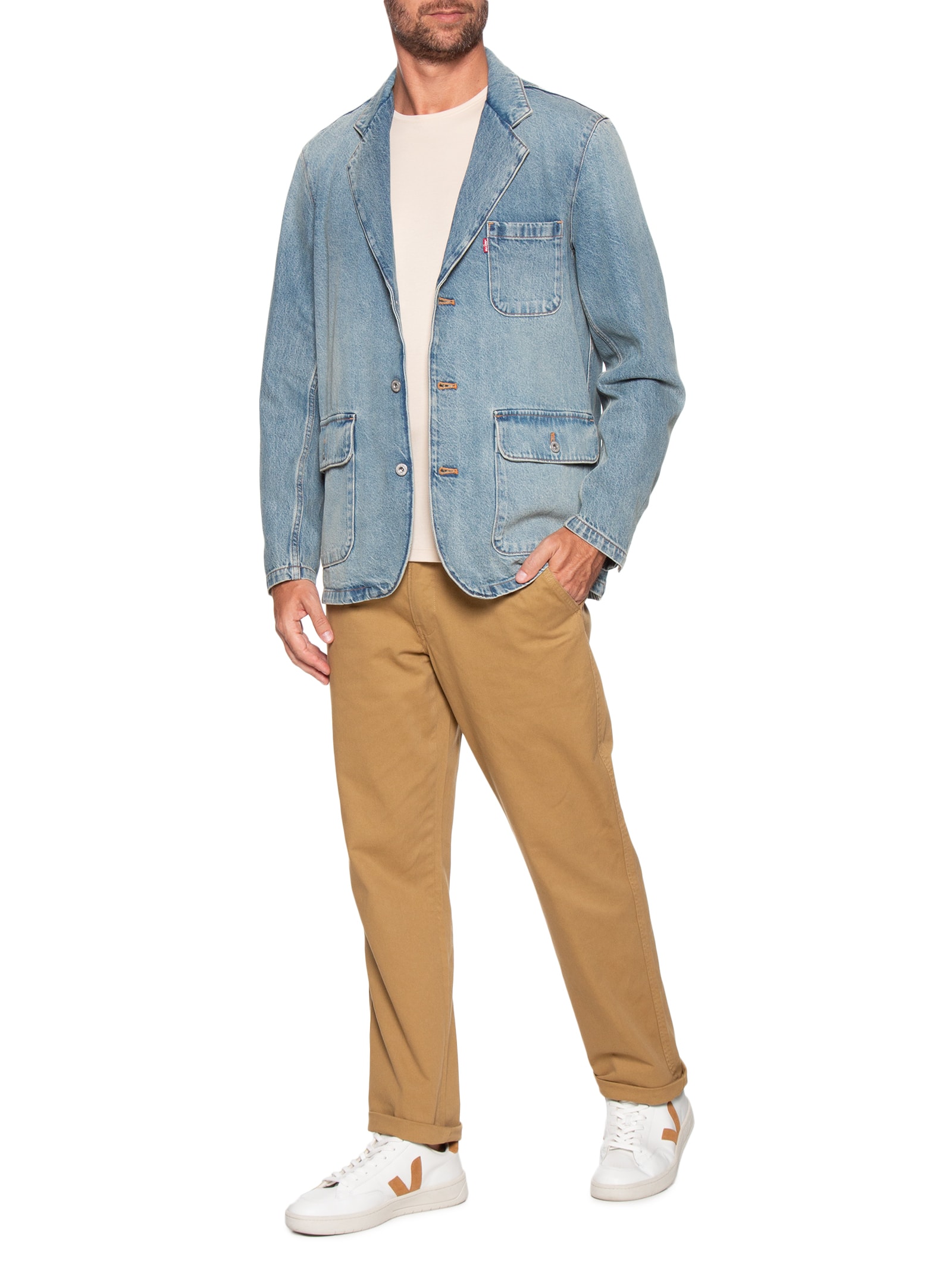 Levi'S - Blazer Masculino Classic Fit Mission Denim - Azul