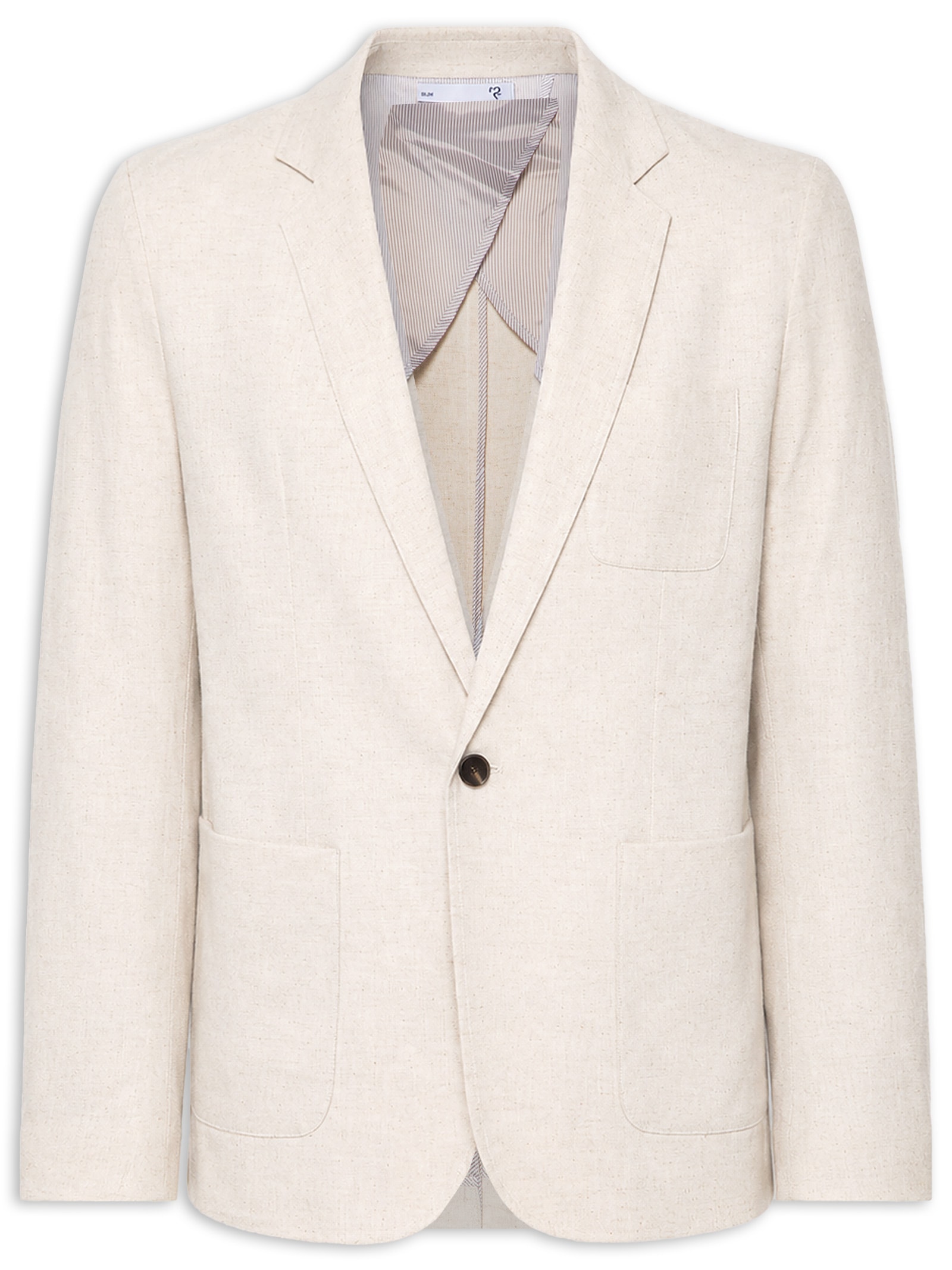 Blazer Masculino Em Blend Linho Bege '2 Essential