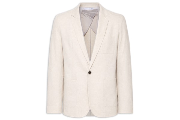 Blazer Masculino Em Blend Linho - Bege