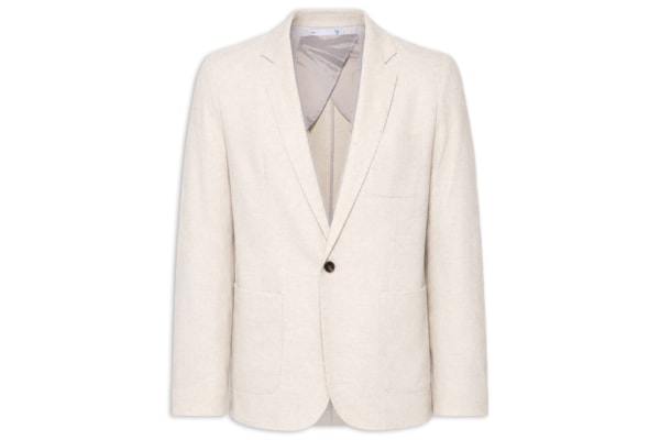 Blazer Masculino Em Blend Linho - Bege