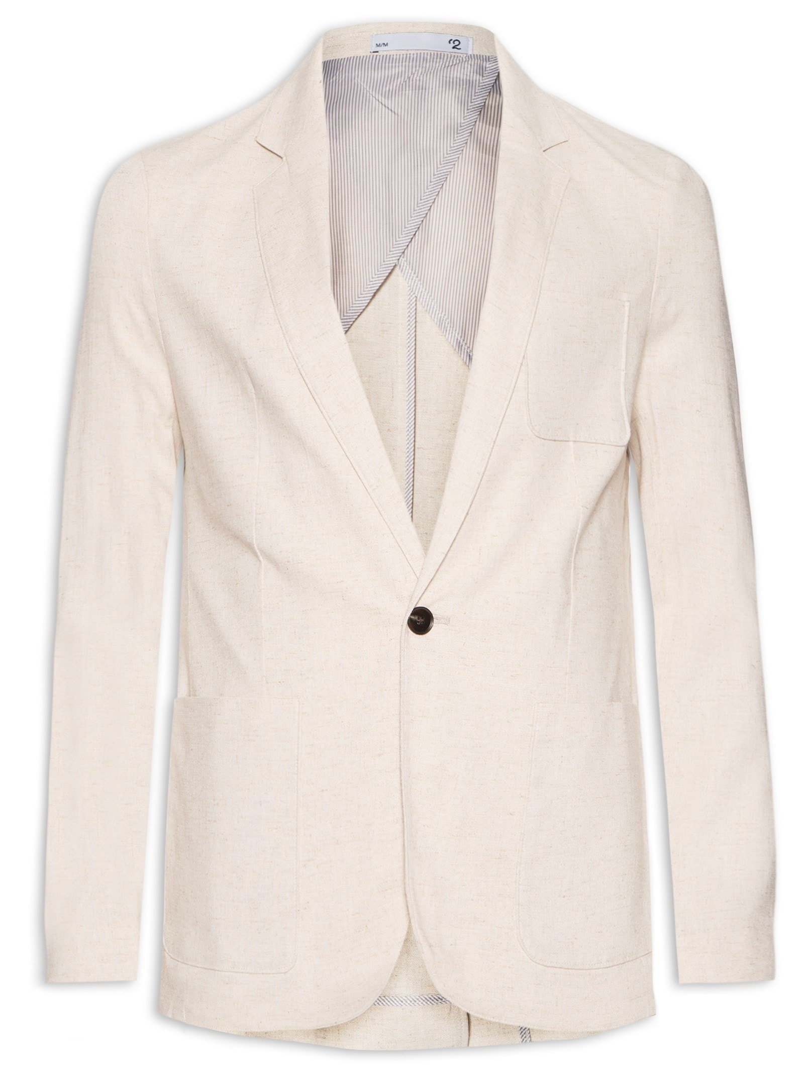 ?Blazer Masculino Em Linho Bege '2 Essential