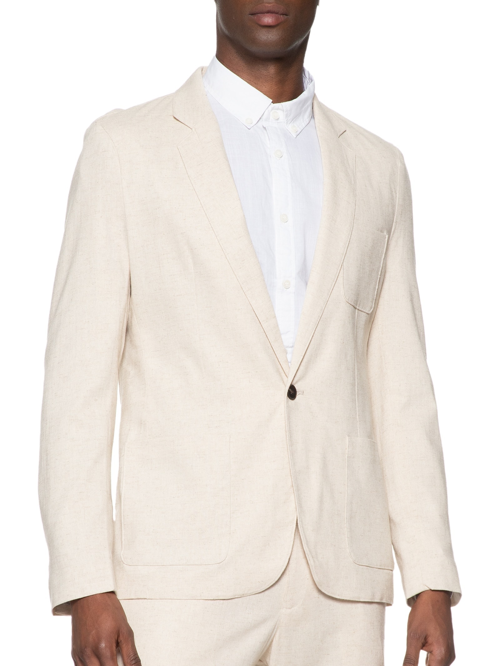 ?Blazer Masculino Em Linho Bege '2 Essential