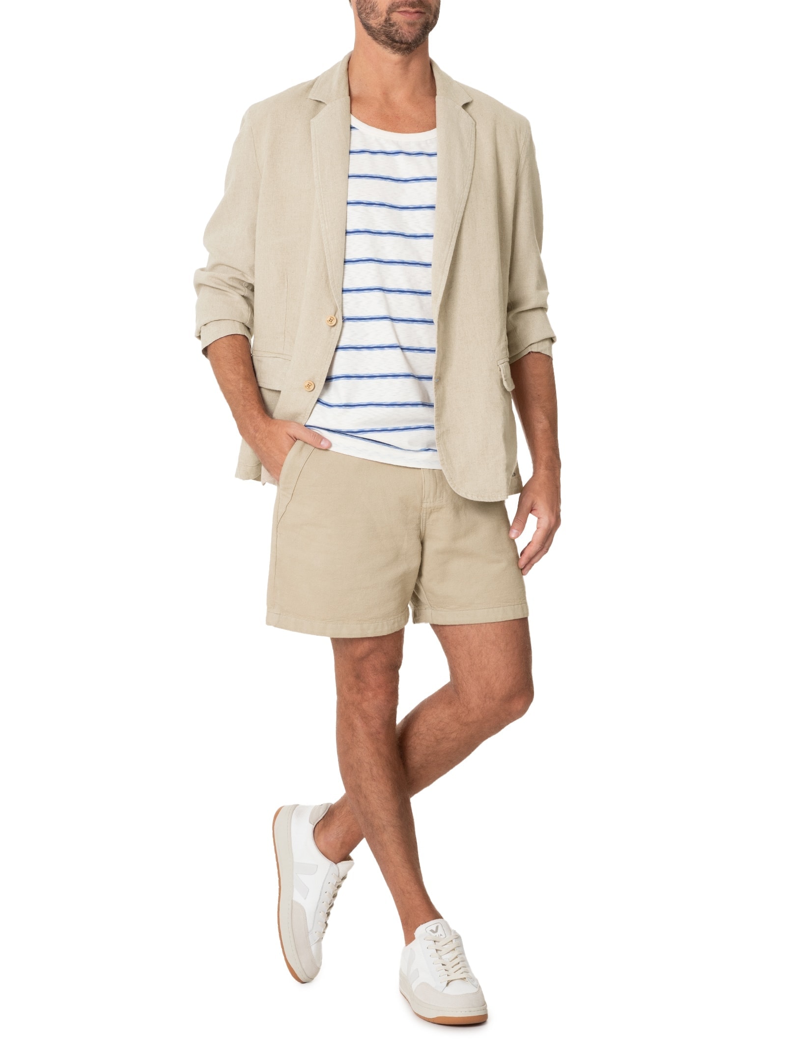 Blazer Masculino Linho Bege Forum